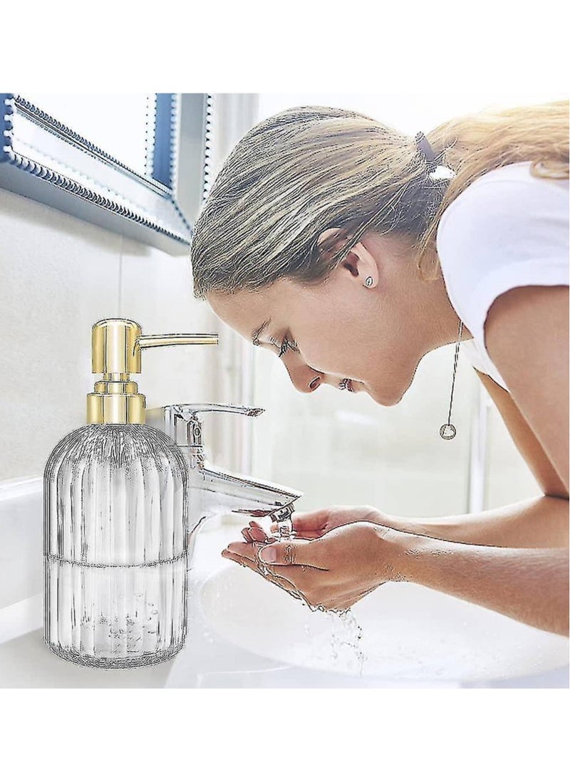 Vitacelli 2PACK 18 Oz Glass Soap Dispenser with Rust Proof Stainless Steel Pump, Home Appliances Accessories Soap Dispenser  - Image 5