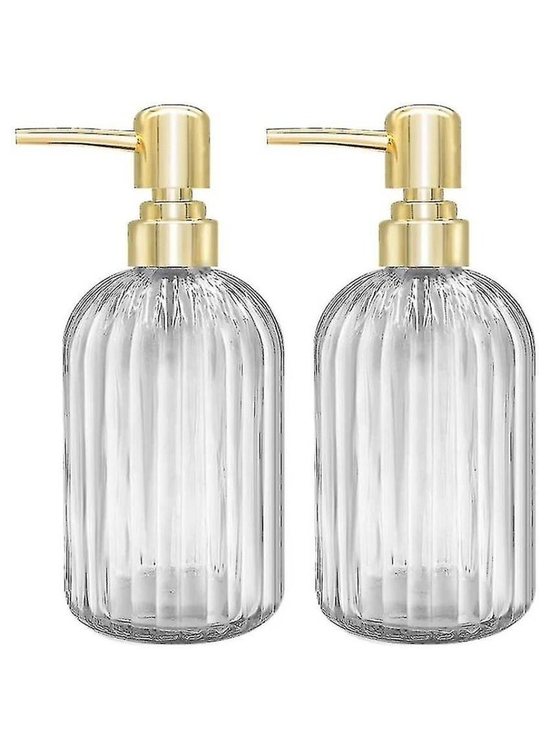 Vitacelli 2PACK 18 Oz Glass Soap Dispenser with Rust Proof Stainless Steel Pump, Home Appliances Accessories Soap Dispenser  - Image 1