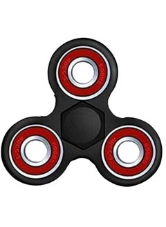 Premsons® Hand Spinner Desk Toy - High Speed Smooth Finger Spin Sensory Fidget Stress Relief Game Play for Kids & Adults - Birthday Party Gift - Four Bearing - Black + Red Bearing