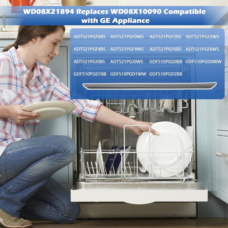 Earthtec WD08X21894 Dishwasher Plastic Door Gasket WD08X10090 Compatible with GE Dishwasher Lower Door Seal Gaskets WD08X21894-50PK AP5980286 WD08X10090 4164470 PS11700870 XDF400PGN0BB XDF400PGN0WW XDF400P - Image 5
