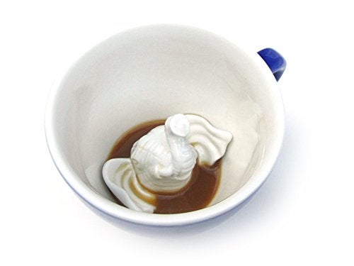 creature cups Elephant Ceramic Cup (11 Ounce, Cobalt Blue) - Hidden Animal Inside - Holiday and Birthday Gift for Coffee & Tea Lovers - Image 1