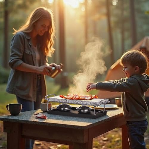 Artestia Cooking Stones for Grilling Smokeless Korean BBQ Grill Indoor Outdoor Grill Removable Natural Cooking Stone Fast Heating, Ideal for Dinner and Family Fun - Image 3