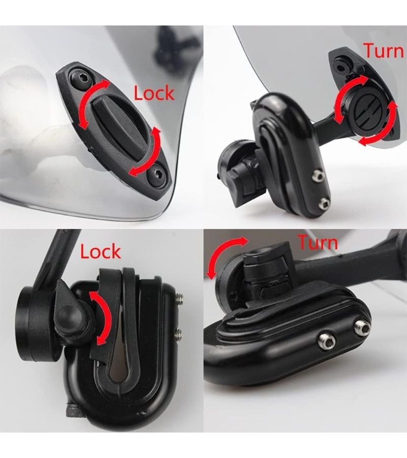 Universal Clamp Type Motorcycle Windscreen Extension Transparent Grey - Image 2