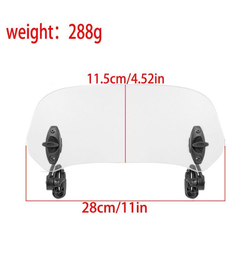 Universal Clamp Type Motorcycle Windscreen Extension Transparent Grey - Image 4