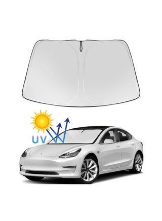 Tesla Model Y 3 Windshield Sunshade Folding Sun Visor Protector Shade Cover 2022 Upgrade - pzsku/Z4672D28BCBE8D276CF73Z/45/_/1665462247/3d5f6e87-b4c8-4a31-b102-67fa20011717