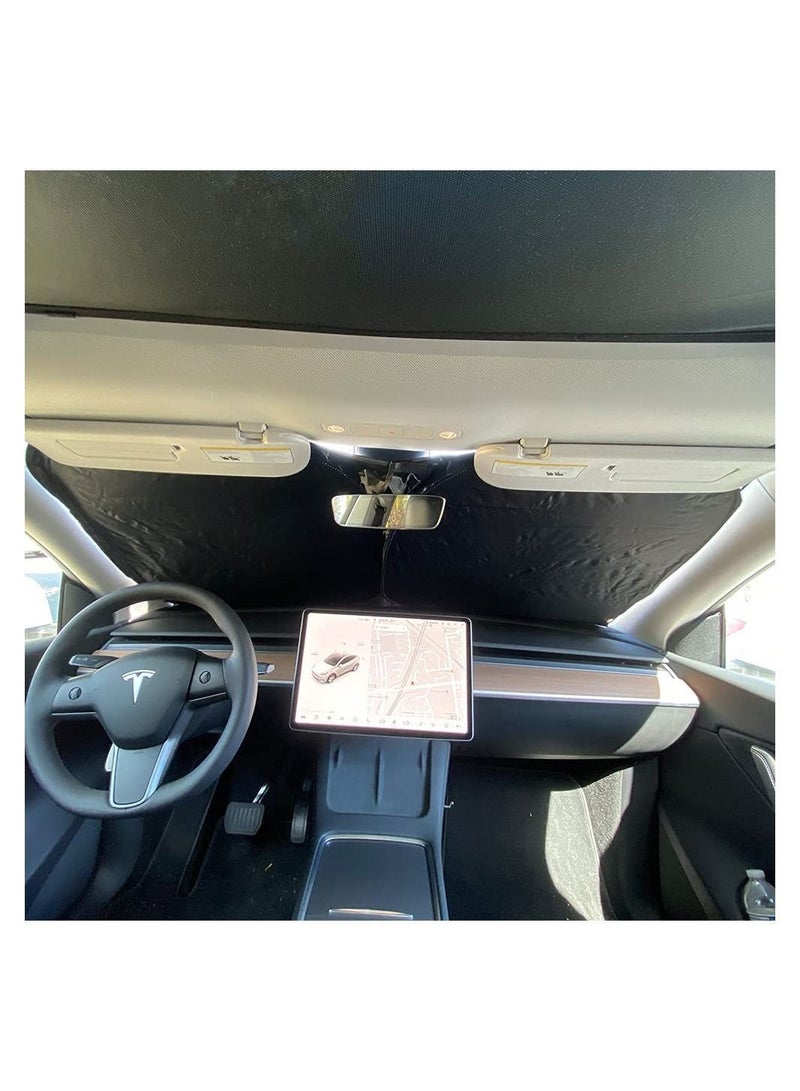 Tesla Model Y 3 Windshield Sunshade Folding Sun Visor Protector Shade Cover 2022 Upgrade