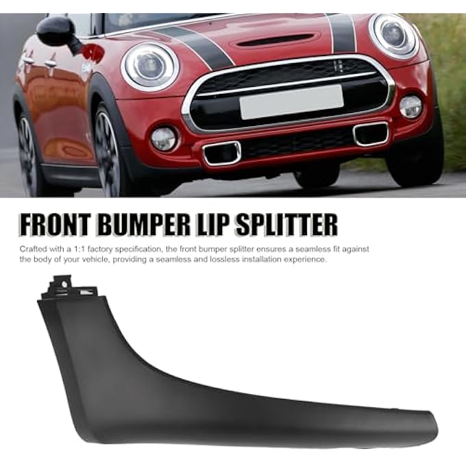 Luocute Front Bumper Lip Splitter Spoiler, Design Trim Bumper Wrap Angle Replacement for S F55 5 Doors Hatchback 2014-2021 (Right: 51117337814) - Image 4