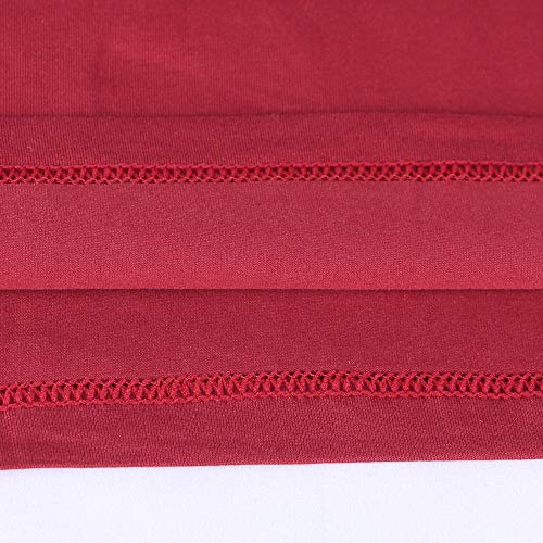 palglg Mens Short Sleeve Cotton Muscle Slim Fitted Sport Henley T-Shirt with Button Wine Red L - Image 4