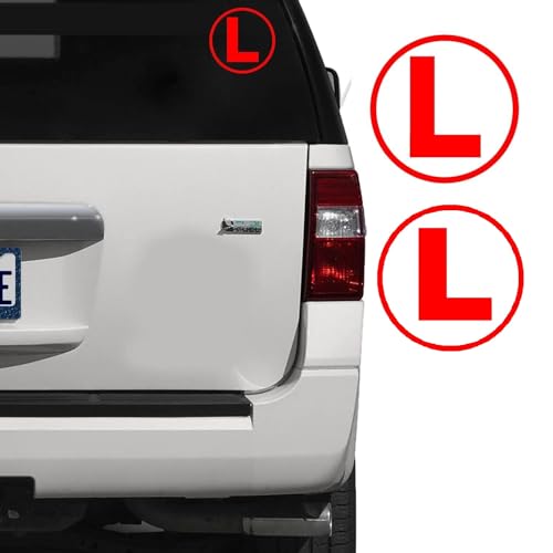 CAREflection (Pack of 2) Red L Board Learning Driver Car Decal Sticker -15Cms X 15Cms : Dust/Water Proof Vinyl L Sign Driving Class Lesson,Kid Training,Coach, Safety Notice[DIY Easy to Apply/Remove] - Image 4