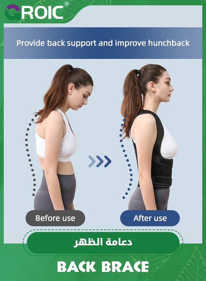 GROIC Back Brace Posture Corrector for Women and Men, Shoulder Straightener, Adjustable Full Back Support, Upper and Lower Back Pain Relief - Scoliosis, Hunchback, Hump, Thoracic, Spine Corrector - Image 4