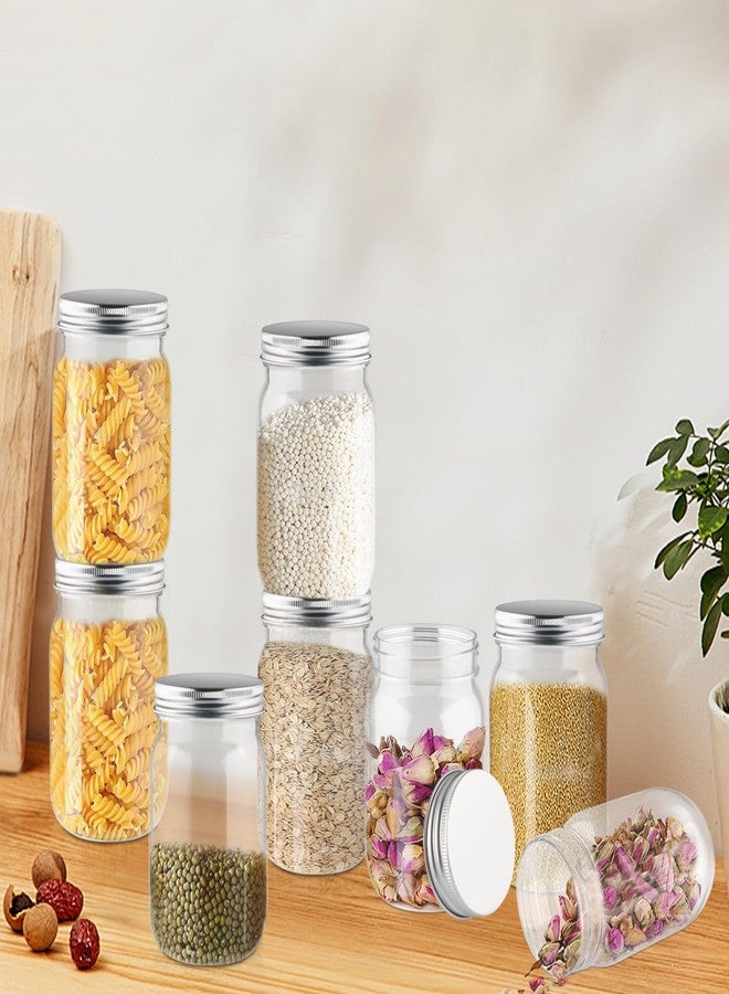 Cositina 8 Pcs Plastic Mason Jars Clear Refillable Round Jars Containers with Screw On Lids for Household Home Kitchen Art Craft - 455ml/15oz - Image 4