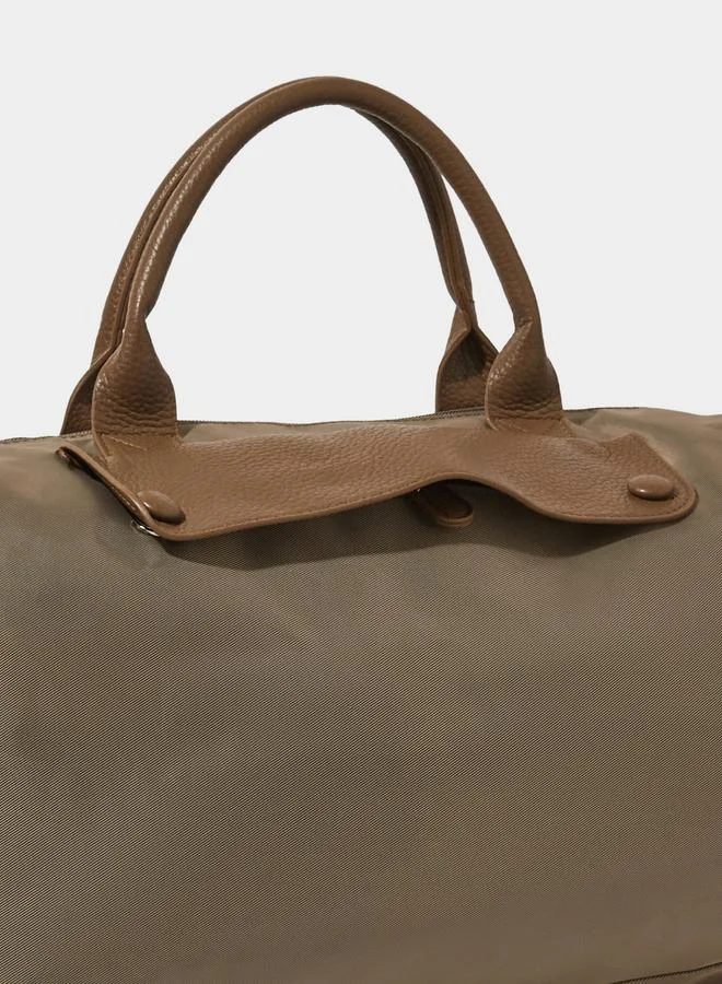 Styli  Khaki Two Tone Gym Bag for Women | Best Price UAE