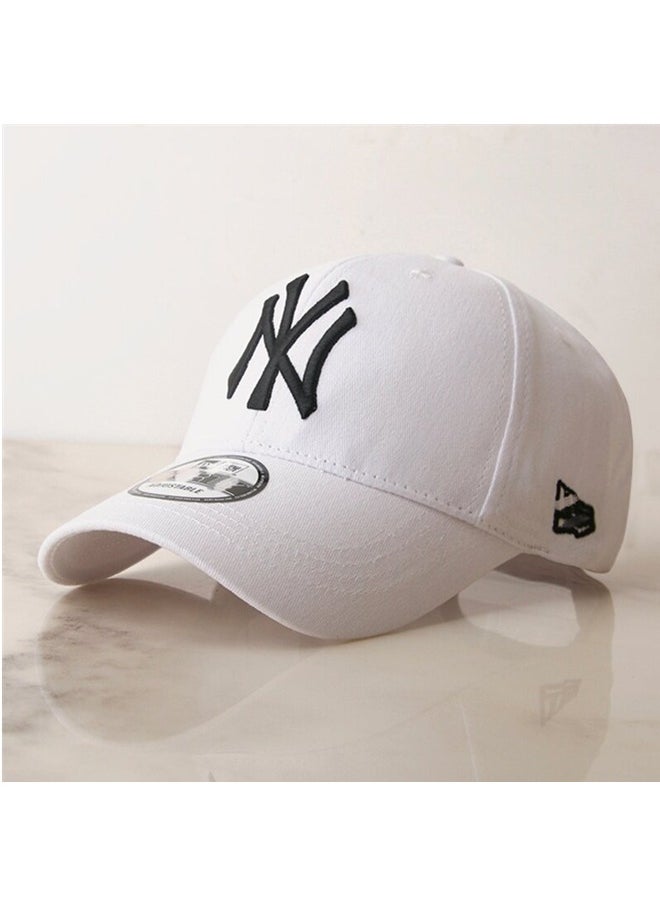 NEW ERA - New Era 9Fort New York Yankees baseball cap duckbill cap sun hat pure cotton men's and women's outdoor sports white - Image 1