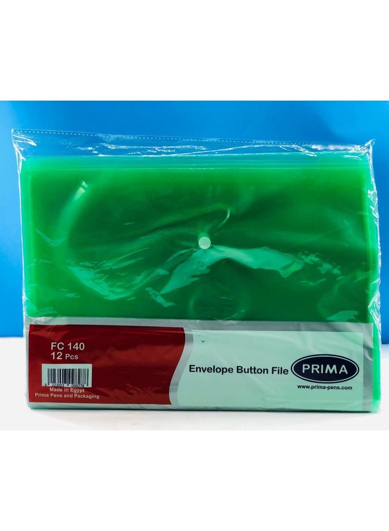 بريما حافظة بكبسولة النوع PRIMA  الخامة 140 جرام و تجمعلك كل الورق و للورق A4 بالالوان الخامة التقيلة  الكيس: ١٢ قطعة اخضر