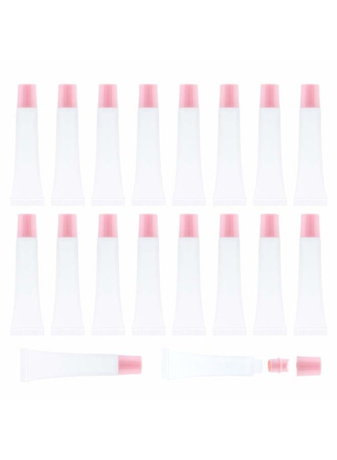 AJLTPA 50Pcs 15ml Lip Gloss Squeeze Tubes, Light Pink Lip Gloss Containers Empty, Refillable Soft Clear Tubes for DIY Lipgloss Balm Cosmetic (Light Pink) - Image 1