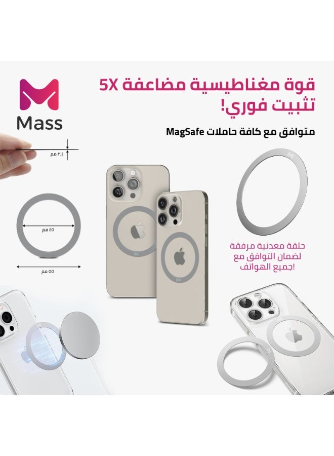 ماس حامل هاتف مغناطيسي MASS Limber 2.0 Grip، حامل عمودي وأفقي، قبضة مريحة، تصميم رفيع من التيتانيوم والألومنيوم، تثبيت مغناطيسي قوي، هيكل متين،فضي - Image 3