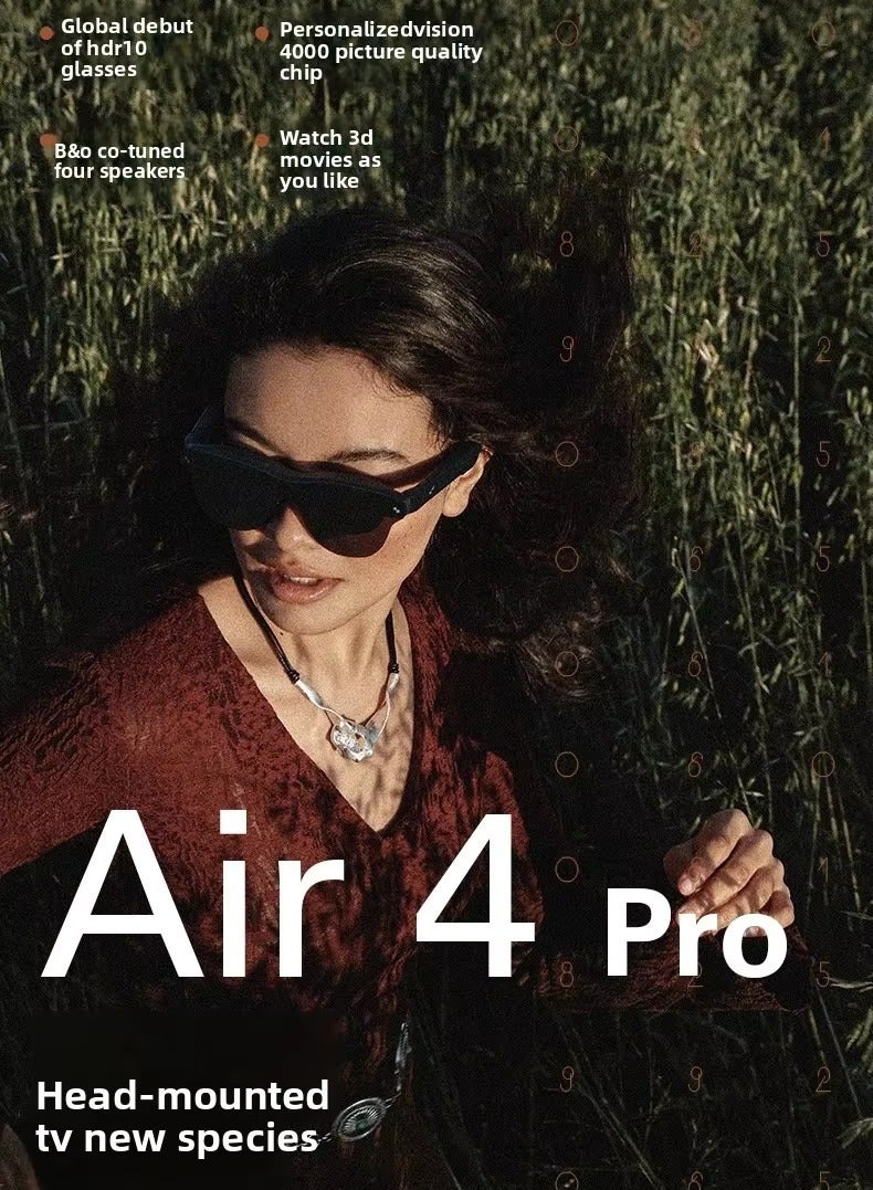 RayNeo Air 4 – 4th-Gen AR Smart Glasses with HDR10 Micro-OLED Display, 1200 nits Brightness, 135” Virtual Screen, 120Hz, AI SDR-to-HDR & 2D-to-3D, B&O Audio, Lightweight, USB-C Compatible - Image 2