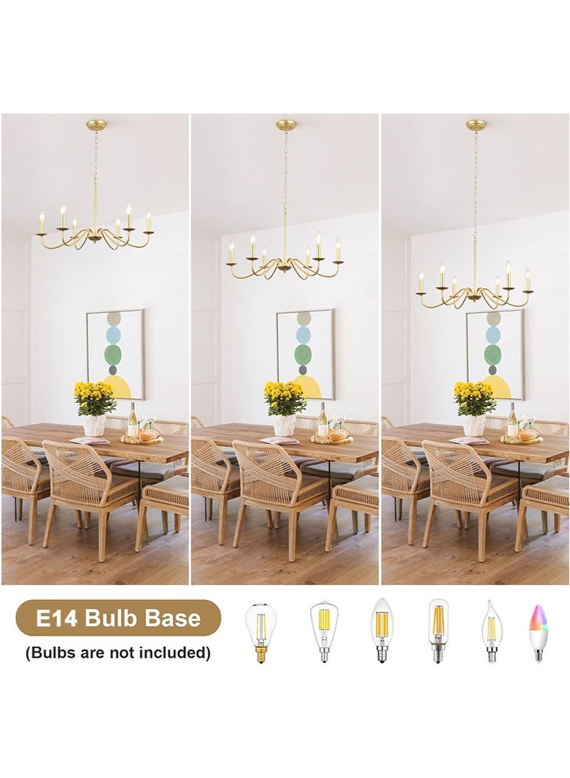 TAPIT 6-Lights Iron Chandeliers, Farmhouse Hanging Lights for Dining Room, Vintage Modern Hanging Ceiling Lamp for Living Room Bedroom (Gold) - Image 4