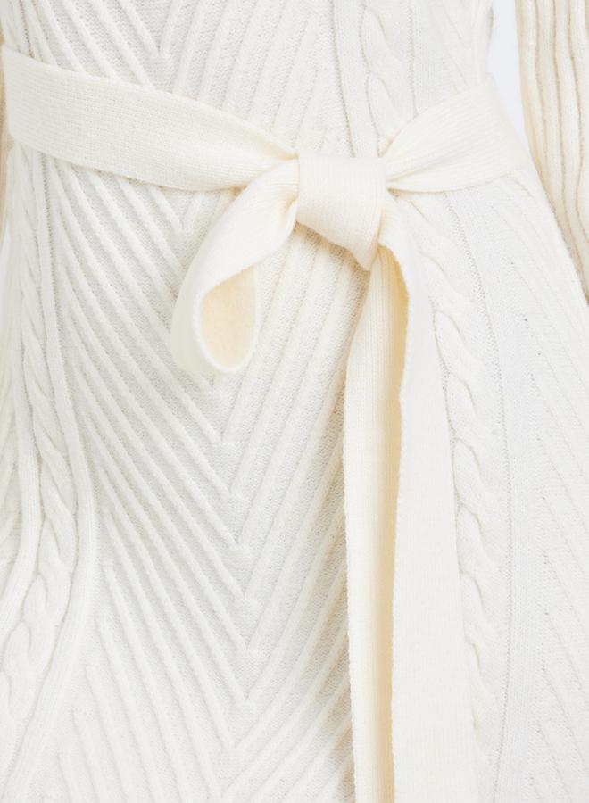 ستايلي فستان ميدي بنمط سويتر مع حزام - Image 3