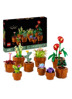 LEGO Botanicals Tiny Plants - 9 Potted Artificial Flowers Set for Indoors incl. Faux Cactuses & Red Anthurium - House Warming Gifts & Home Decor - 10329 (758 pieces)  - Image 1
