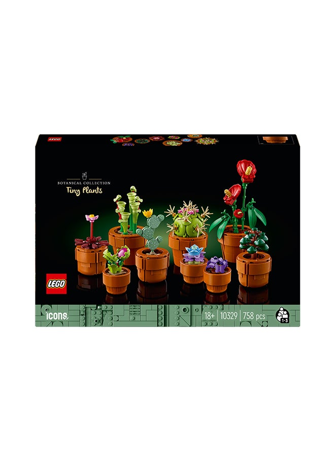 LEGO - Botanicals Tiny Plants - 9 Potted Artificial Flowers Set for Indoors incl. Faux Cactuses & Red Anthurium - House Warming Gifts & Home Decor - 10329 (758 pieces) - Image 1