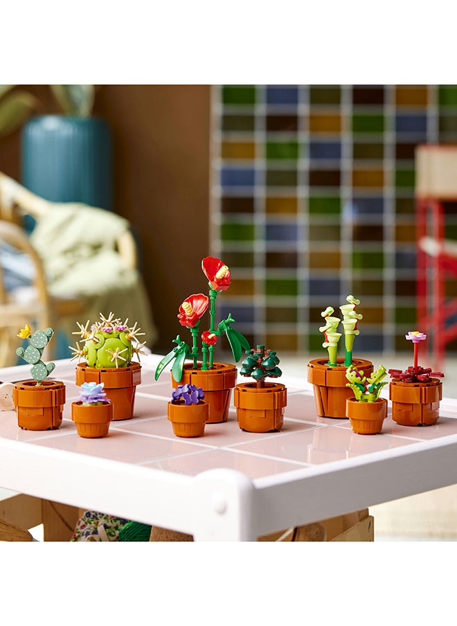 LEGO - Botanicals Tiny Plants - 9 Potted Artificial Flowers Set for Indoors incl. Faux Cactuses & Red Anthurium - House Warming Gifts & Home Decor - 10329 (758 pieces) - Image 1