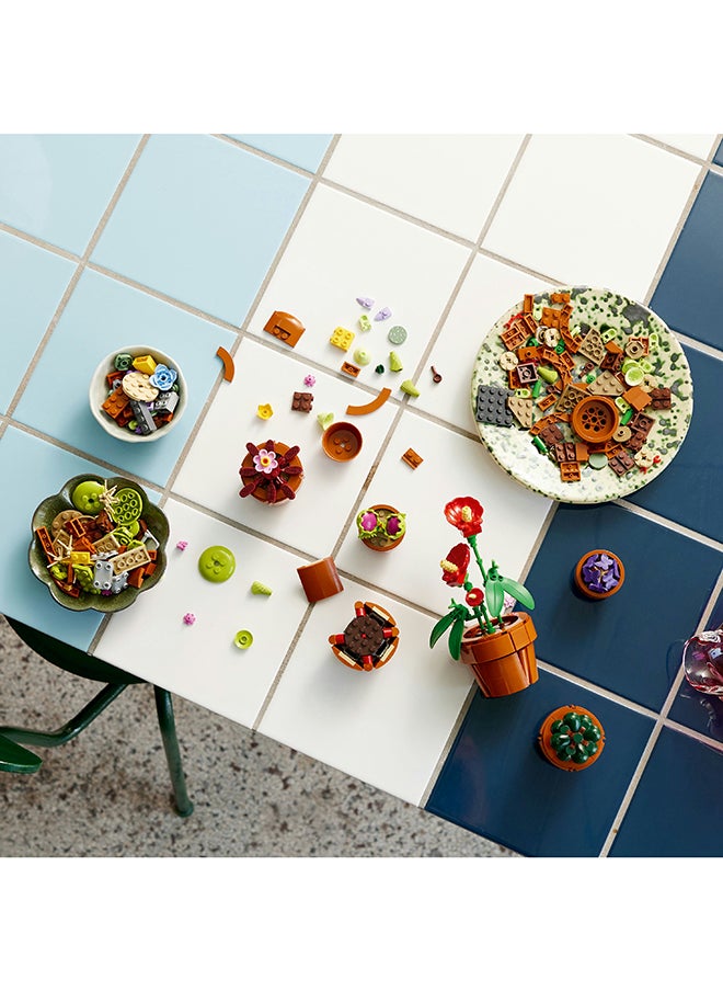 LEGO - Botanicals Tiny Plants - 9 Potted Artificial Flowers Set for Indoors incl. Faux Cactuses & Red Anthurium - House Warming Gifts & Home Decor - 10329 (758 pieces) - Image 1