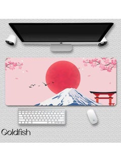 Goldfish Chinese Style Landscape oil Painting Mouse Pad White 400 × 900mm 