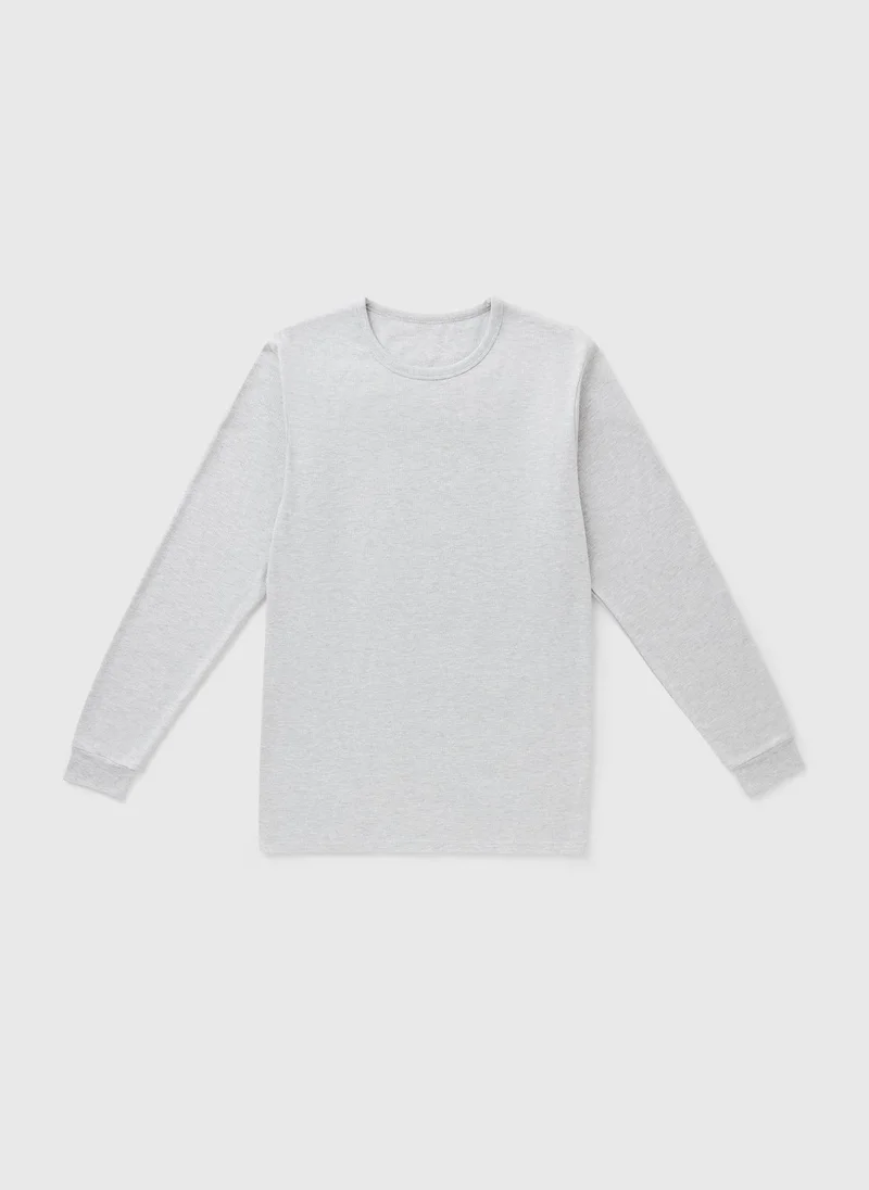 ماتلان بلوزة حرارية بأكمام طويلة رمادية