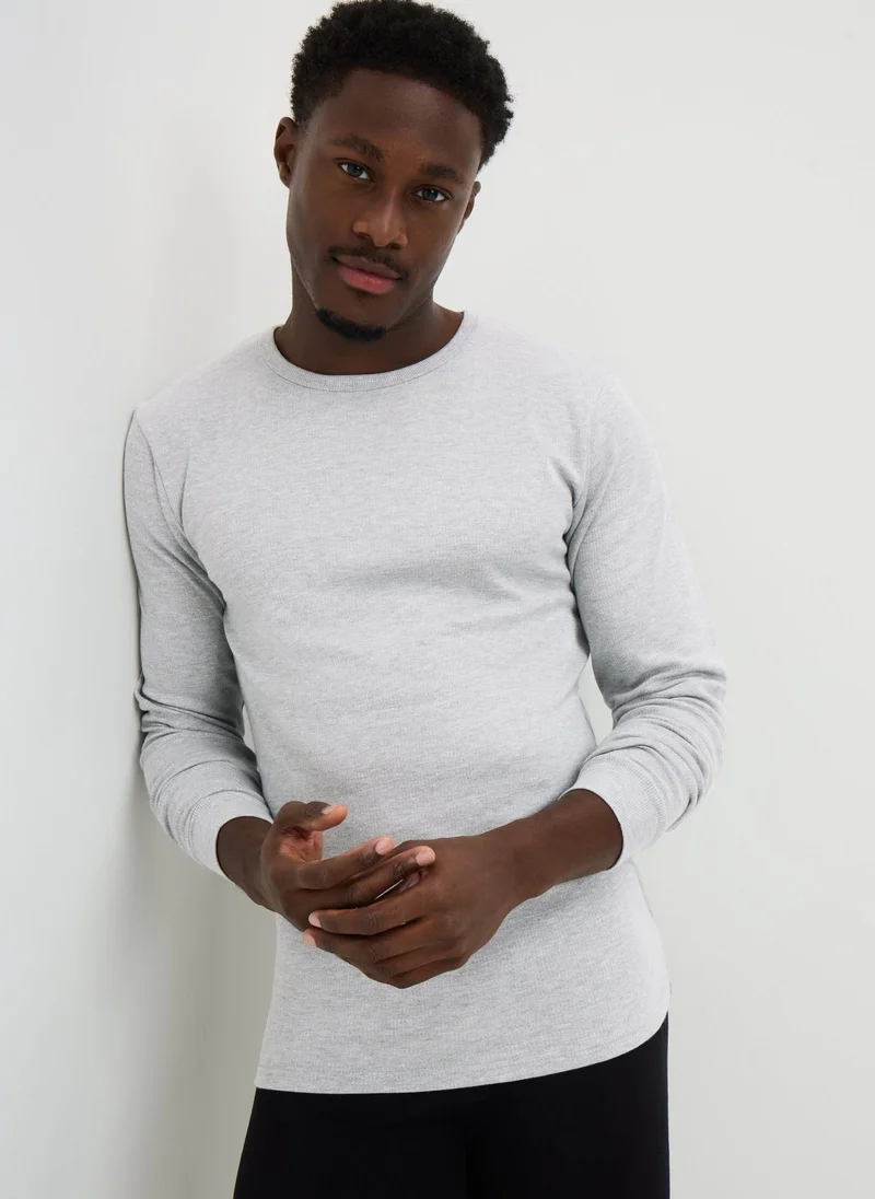 ماتلان بلوزة حرارية بأكمام طويلة رمادية