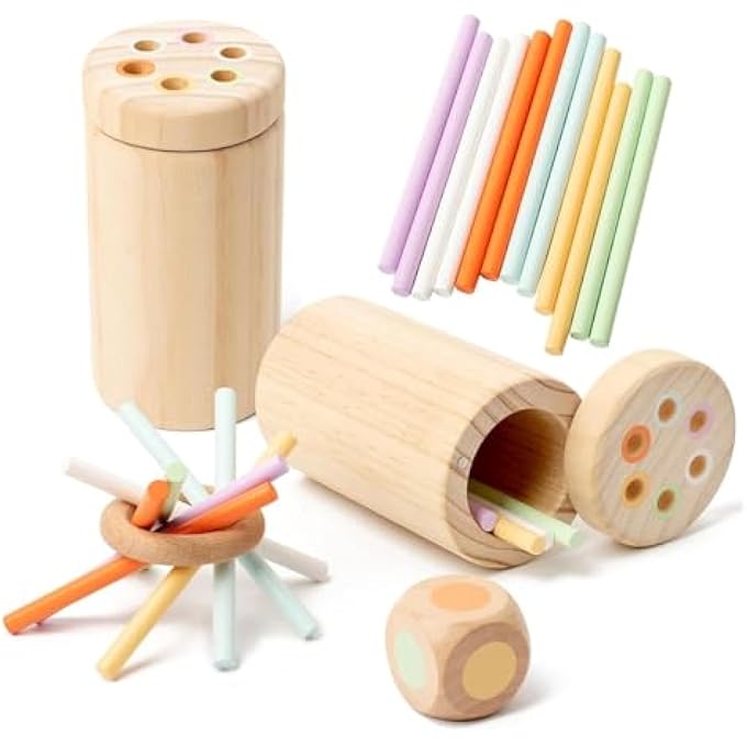 ألعاب مونتيسوري للأطفال من 1-2-3 سنوات، ألعاب مطابقة الألوان للأطفال، ألعاب حركية دقيقة للأطفال من 1-3 سنوات، هدايا مطابقة الألوان الخشبية الحسية للأطفال الأولاد والبنات - Image 1