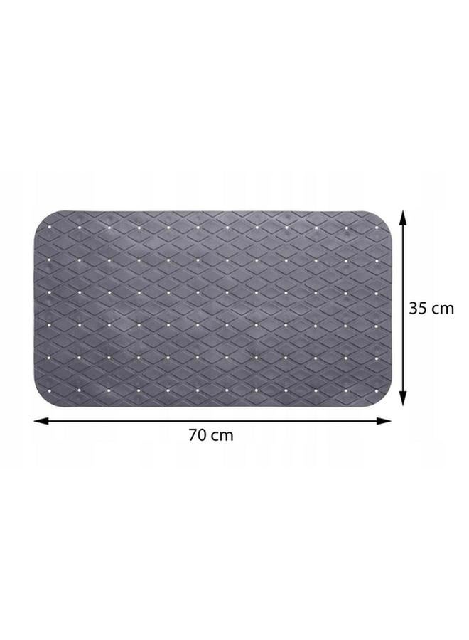 Five Simply Smart Anti Slip Rectangular Pvc Bath Mat Grey 70 X 35Cm 160833H - Image 3