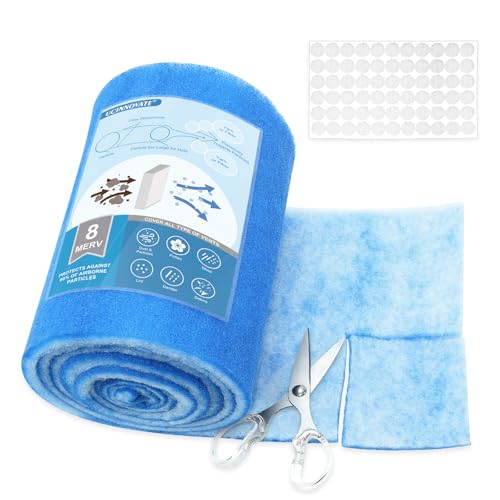 UCINNOVATE 20'' x 90'' Air Vent Filter Roll (50+ Filters), MERV 8 Electrostatic Triple Kit Cut to Size for Home Floor Ceiling Grilles Fan HVAC Furnace With 66PCS Adhesive Hook Tape - Image 1