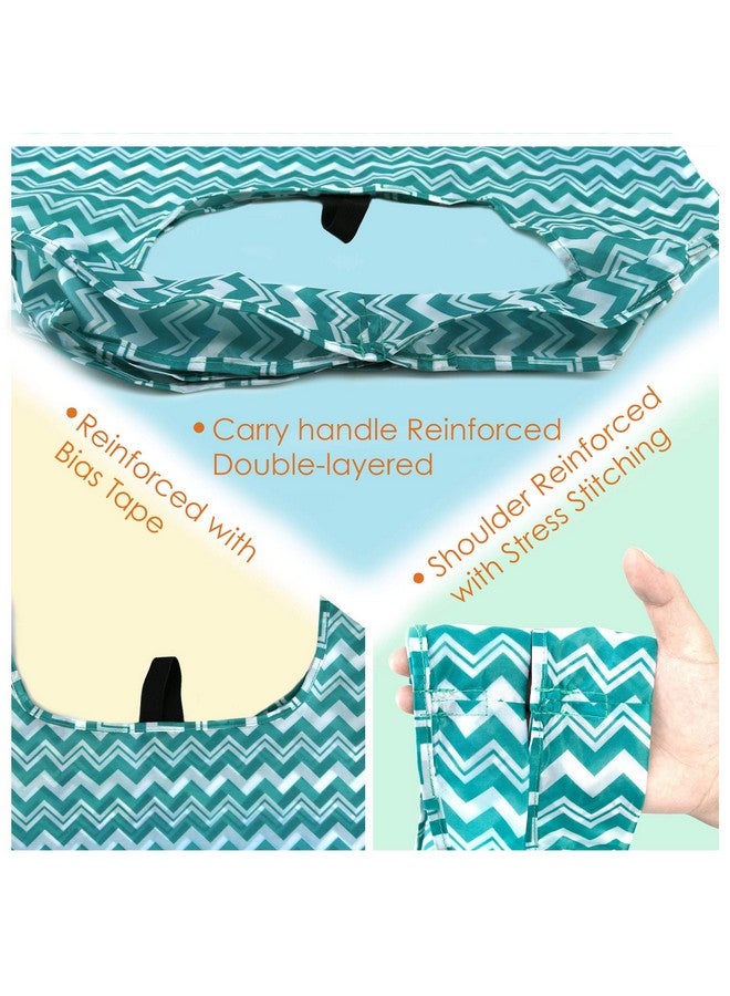 بي جرين حقائب تسوق BeeGreen قابلة لإعادة الاستخدام وخفيفة الوزن ومتينة وقابلة للغسل وقابلة للطي، عبوة من 12 حقيبة كبيرة جدًا بتصميم هندسي كلاسيكي، حقائب هدايا بقالة مع شريط مطاطي وحقيبة تخزين منفصلة بسحاب - Image 4