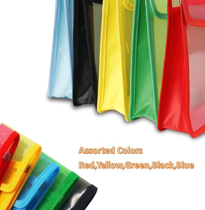 ELECDON 5 Pcs A4 Plastic File Folder Poly Envelope Expanding, A4 Plastic Wallets, Waterproof Wallet Plastic Document Folder Premium Pockets Files Envelope for School Office Home Storage,Large Capacity - Image 2