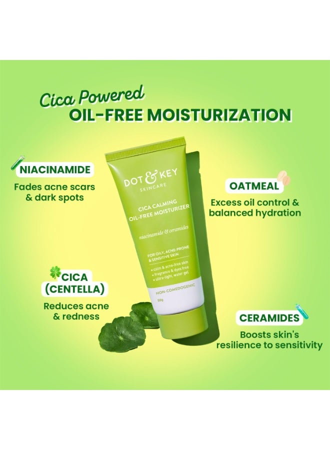 Dot & Key Niacinamide + CICA (Centella) Oil Free Moisturizer for Acne Prone Skin | Lightweight Face Cream for Oily, Sensitive Skin | Fades Dark Spots, Blemishes & Soothes Redness | 50g Visit the DOT & KEY Store - Image 3