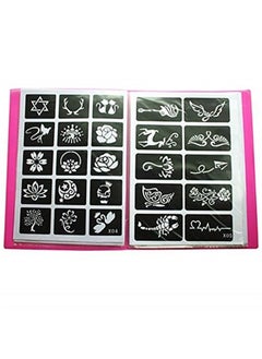 XMASIR Xmasir 20 Sheet (446 Pieces) Airbrush Tattoo Stencils Album Art Book,Small Glitter Henna Tattoo Kit Semi permanent Tattoo for Body Painting  - Image 1