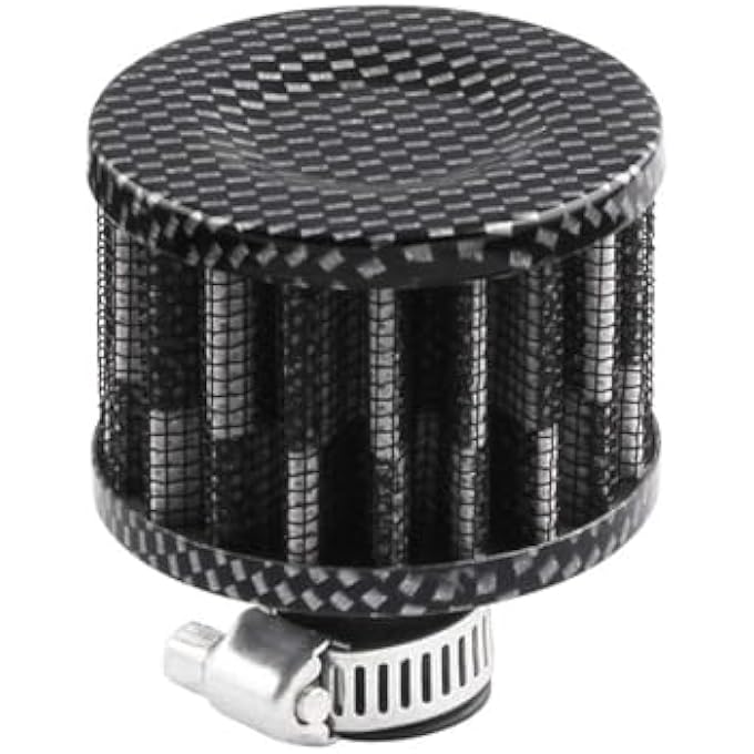 LPFIDI 4PCS 12mm Mini Oil Breather Air Filter Universal for Cars and Motorcycles Auto Cone Mini oil Air Intake Filter Cold Air Intake Filter Breather Turbo Vent Air Intake Filter Cleaner Black - Image 2