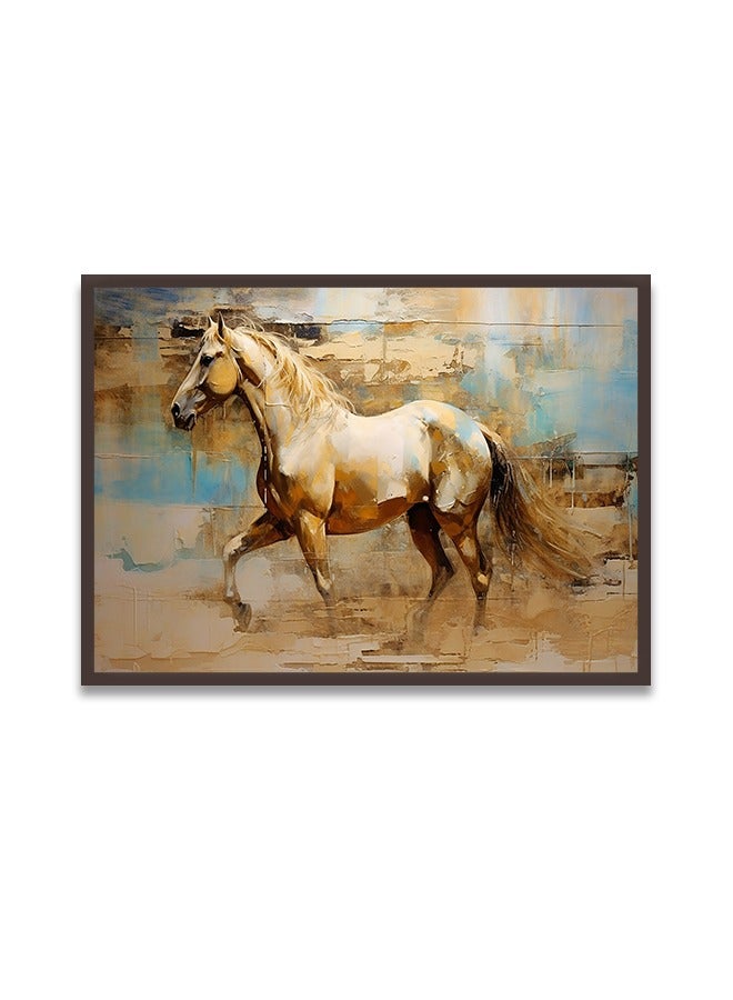 Marktna Canvas Wall Art For Wall Decoration Horses Design With A Hollow Brown Frame Size 120x80cm One Piece - Image 2