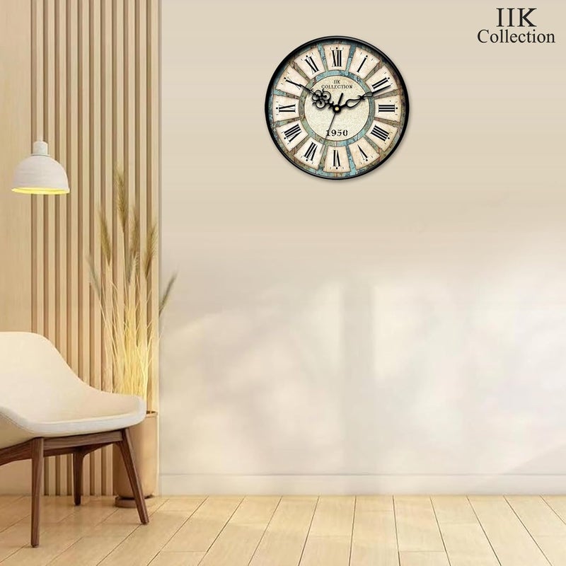 IIK COLLECTION Plastic Designer Analogue Sweep Silent (No Tic-Tic Sound) Quartz Movement Round Wall Clock for Home, Wall Clock for Living Room, Bedroom, (12 X 12-inch, 30 cm x 30 cm x 6 cm), Green - Image 3