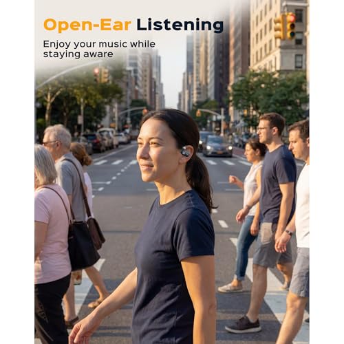 TREBLAB XOpen True Open Ear Wireless Earbuds Lightweight Comfort BehindEar Fit Immersive Sound Dual Mic for Calls 40H Playtime Bluetooth Headphones Open Ear for Sports Workout Running - Image 3