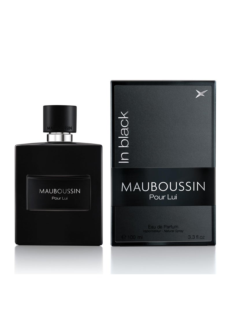 MAUBOUSSIN - Mauboussin  Pour Lui In Black 100ml 33 Fl Oz  Eau de Parfum for Men  Woody  Oriental Scents - Image 1