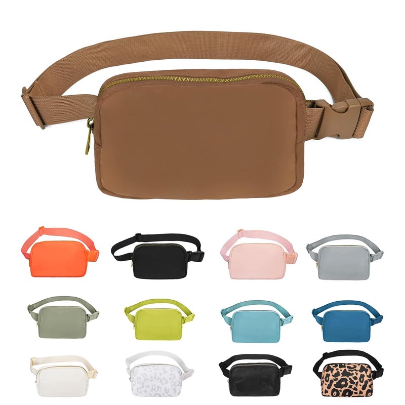 VOROLO Fanny Pack For Women And Men Crossbody Bag Belt Bag with Adjustable Strap, Brown, One Size, 1 Pack Fanny Pack - Image 1