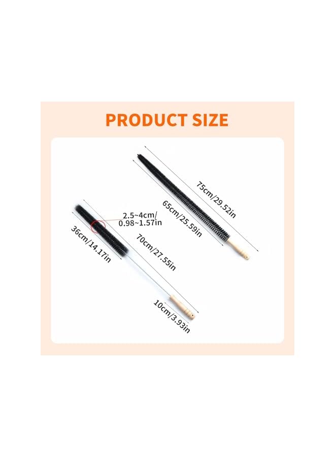 erorex Upgrade 2 Pack Radiator Cleaner Brush Flexible Radiator Duster with Wooden Handle Long Reach Brush for Radiators Washing Machines Tumble Dryers Air Ducts & More Efficient Dust & Lint Removal - Image 2