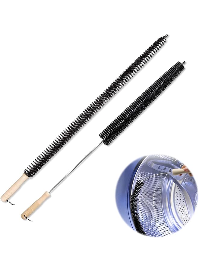 erorex Upgrade 2 Pack Radiator Cleaner Brush Flexible Radiator Duster with Wooden Handle Long Reach Brush for Radiators Washing Machines Tumble Dryers Air Ducts & More Efficient Dust & Lint Removal - Image 1