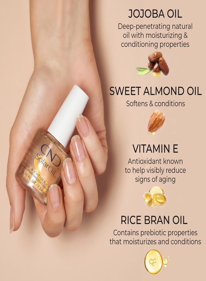 CND SolarOil Cuticle Oil, Natural Blend Of Jojoba, Vitamin E, Rice Bran and Sweet Almond Oils, Moisturizes and Conditions Skin, 4 fl oz - Image 4