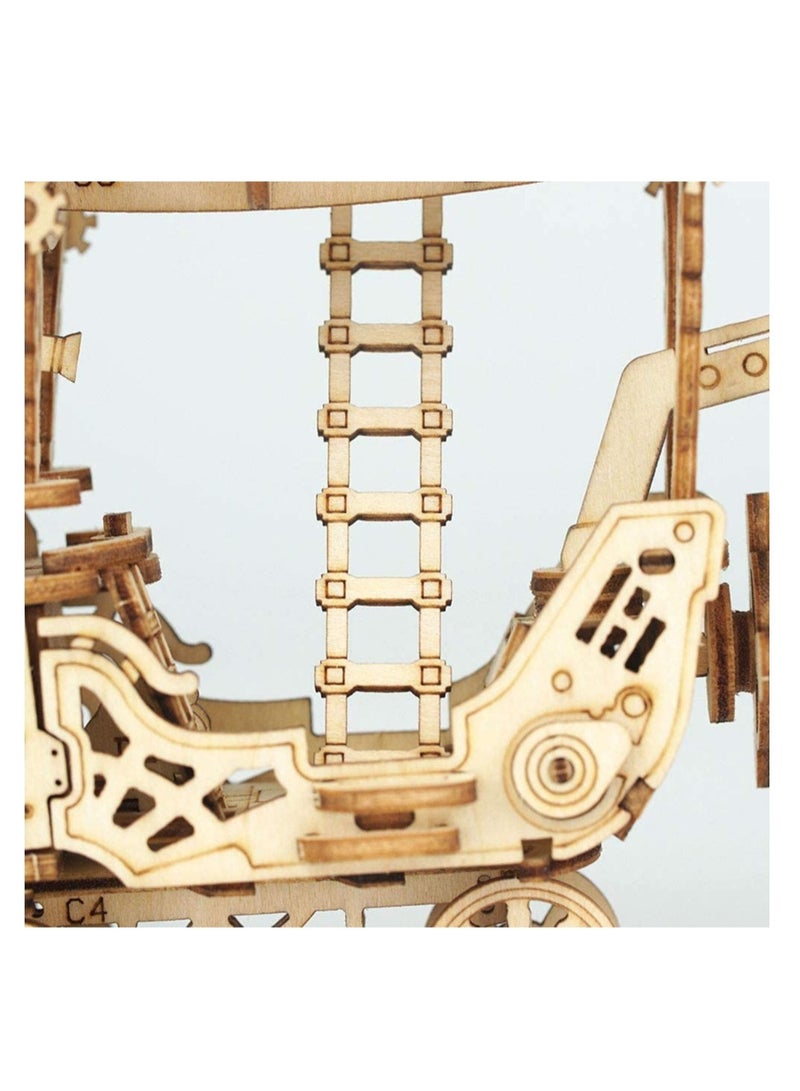 SYOSI 3D Wooden Puzzle Airship for Kids, Wooden Airship Model for Adults Model Building Kit, Educational Brain Teaser for Adults to Build, for Kids Ages 8-10 (Airship/7.1in*5in*6.5in) - Image 5