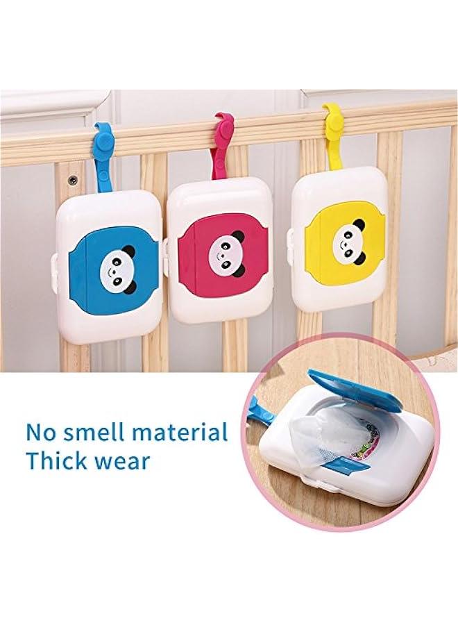 Wet Wipes Storage Box, Baby Portable Wipes Dispenser Travel Refillable Container Tissue Storage Box for Car Bathroom Living Room Outdoor Use (RoseYellow) - Image 4