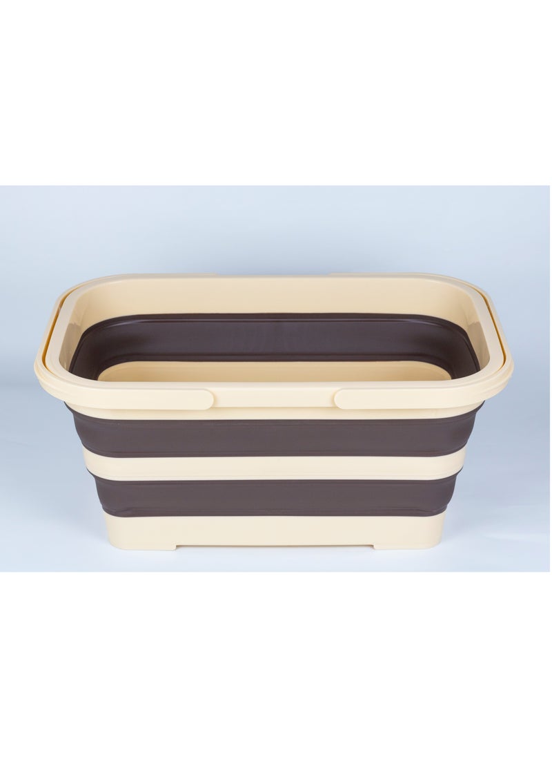 Storage box with foldable cutting table with handle for easy carrying for road trips and camping with a capacity of 20 liters