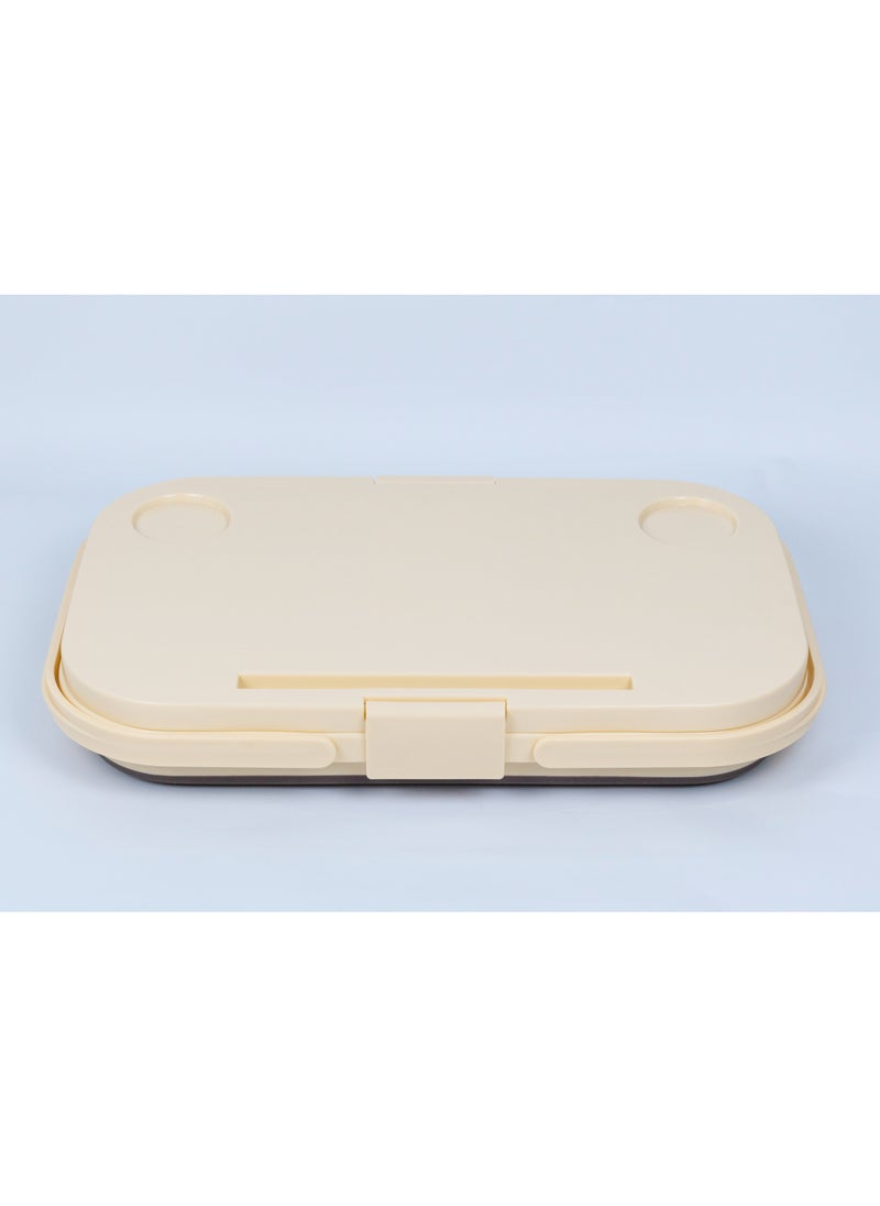Storage box with foldable cutting table with handle for easy carrying for road trips and camping with a capacity of 20 liters